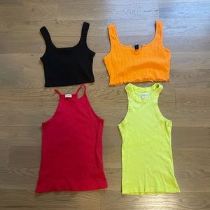 Bundle of 4 size medium bright summer tank tops